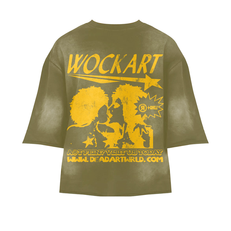 Sun Dried Olive Art Fein Crew Tee