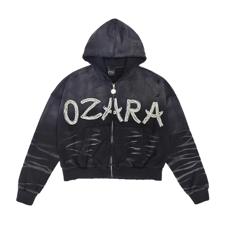 Ozara Hoodie Black Zip Up